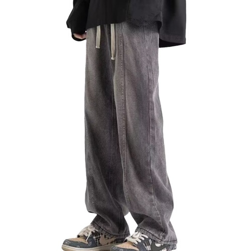 Jeans for men's summer American retro oversize pants, wide-leg straight mopping pants, high street fashion brand dad pants