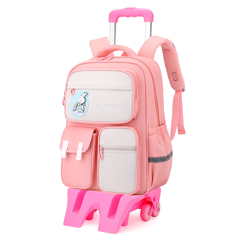 2025 nueva mochila de tirón para estudiantes de primaria 124 a 6 o grado, mochila portátil para niños que trepan escaleras