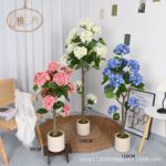 高端仿真花绣球花室内客厅轻奢装饰摆件落地造家居仿真树花艺盆栽