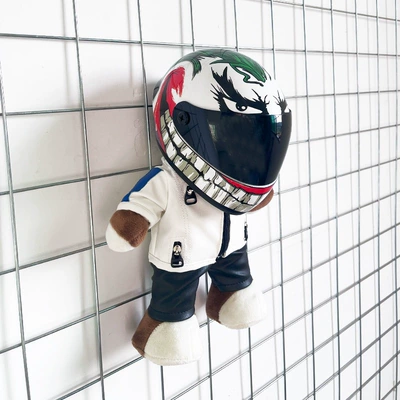 trunk decoration rally bear | Motosiklet dəbilqələri - height-28cm-white-bear-m-white-clown-upgraded-internal-buckle