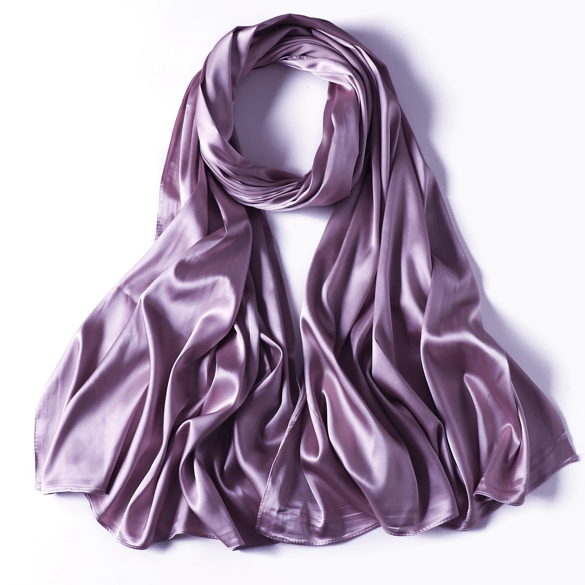 Solid Satin I mitation Lange Indonesische Monochrome Parel Kleur Ding Bag Hoofddoek Cover Vrouwen Zijden Sjaal_voghion.com
