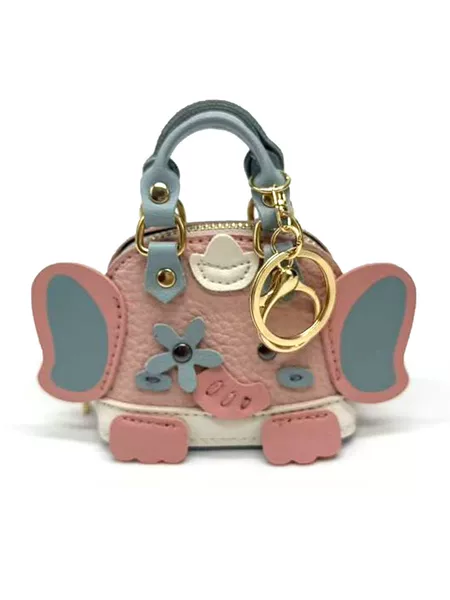 Mini Little Pink Elephant Bag Little Red Book Same Style Puppy Elephant Headphone Bag Mini Coin Purse Lipstick Bag Women's Key