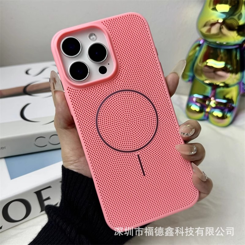 iPhone17promax対応 放熱性と通気性に優れたハニカム構造のスマホケース マット仕上げ マグネット式 Apple16 超薄型保護ケース|undefined