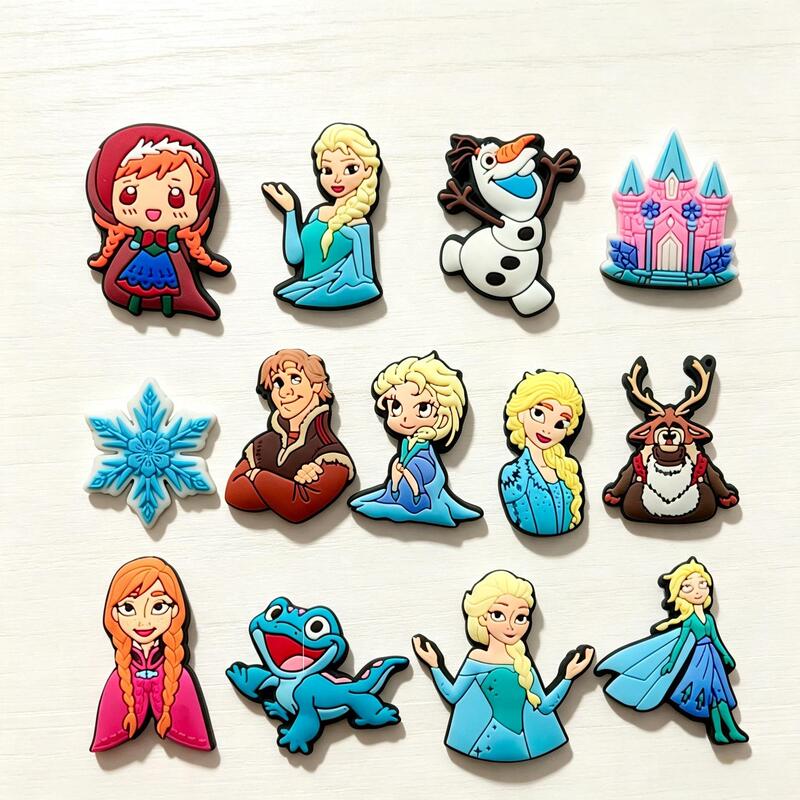 Frozen in stock hole shoes diy shoes flower shoe buckle PVC soft rubber shoes button accessories cartoon accessories cross border