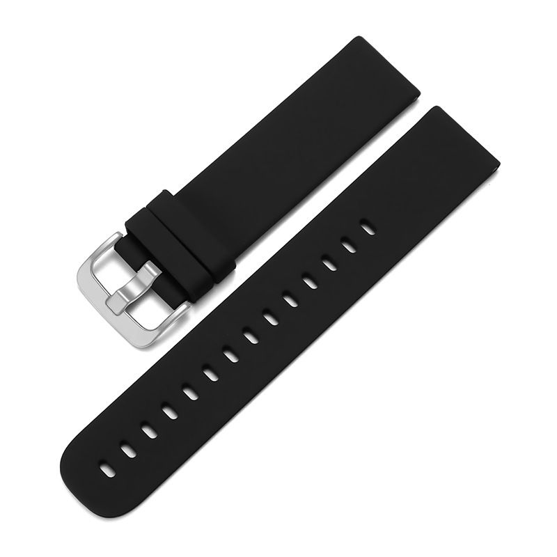 Silver buckle [cool black] round tail silicone
