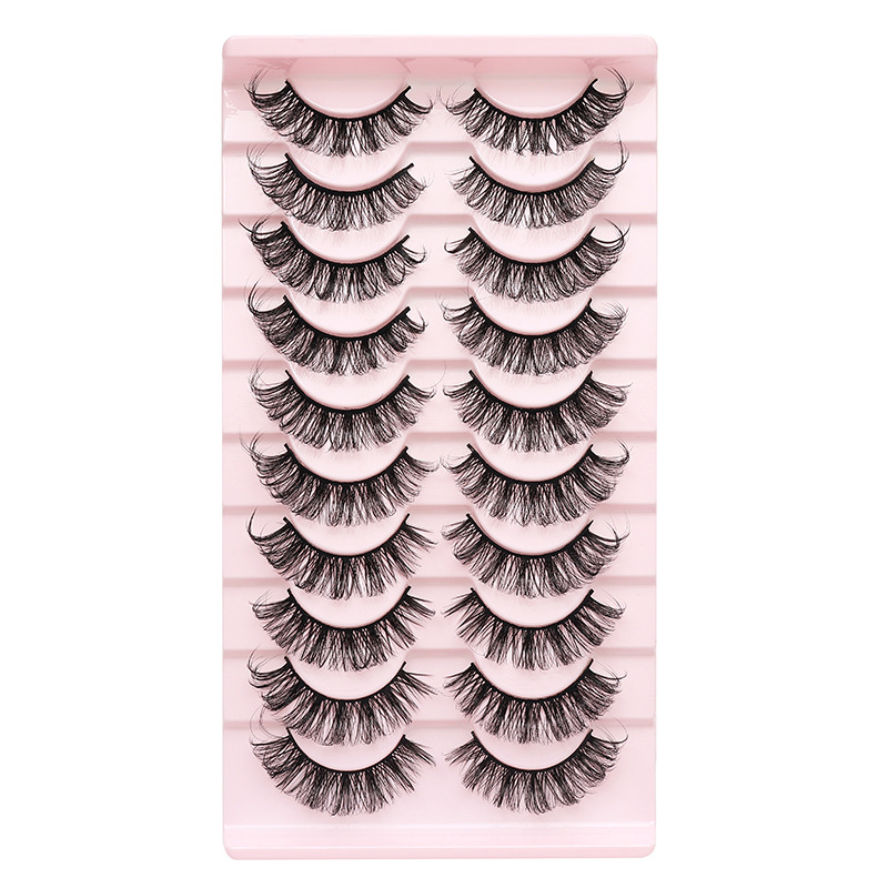 DINGSEN pestañas postizas fábrica transfronteriza suministro estable 10 pares DD deformado pestañas de vacaciones traje de volumen ruso