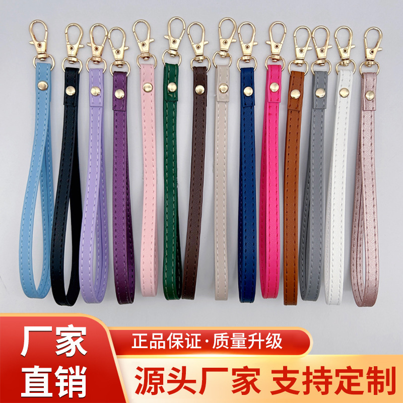 Manufacturer Wholesale Mobile Phone Lanyard Short Universal Leather Case Calfskin Wrist Strap Pu Leather Keychain Id Holder Manufacturer Wholesale Mobile Phone Lanyard Short Universal Leather Case Calfskin Wrist Strap Pu Leather Keychain Id Holder