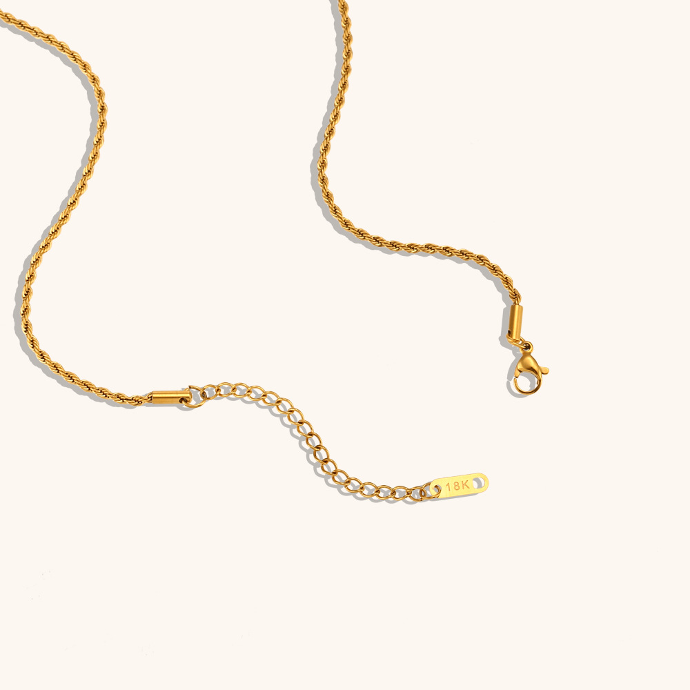 304 Stainless Steel Chain Material PVD Coated Real Gold Plated Geometric Solid Color Stainless Steel Titanium Steel Vintage Style Waterproof Non Tarnish Necklace