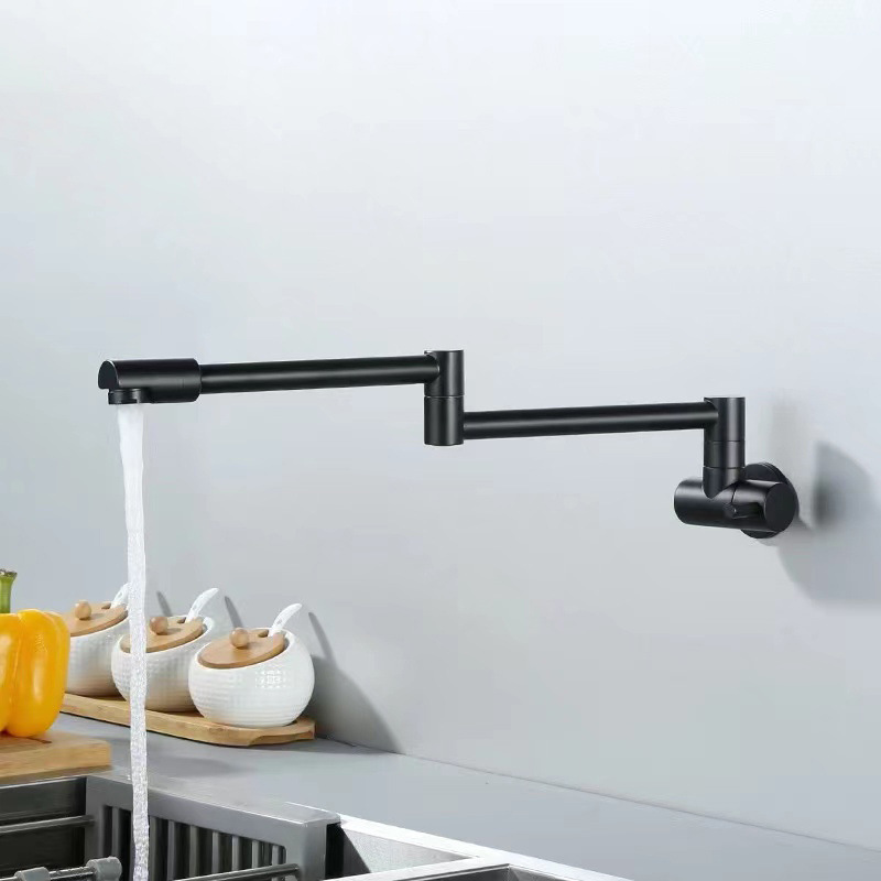 Cross-border wall-mounted kitchen sink faucet single cold lengthened mop pool rotating folding copper extender Cross-border wall-mounted kitchen sink faucet single cold lengthened mop pool rotating folding copper extender