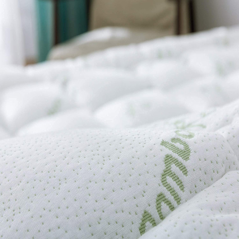 Fábrica directa de Amazon cama cama cama cama tipo colchón fibra de bambú fría transpirable cubierta de algodón mattress pad