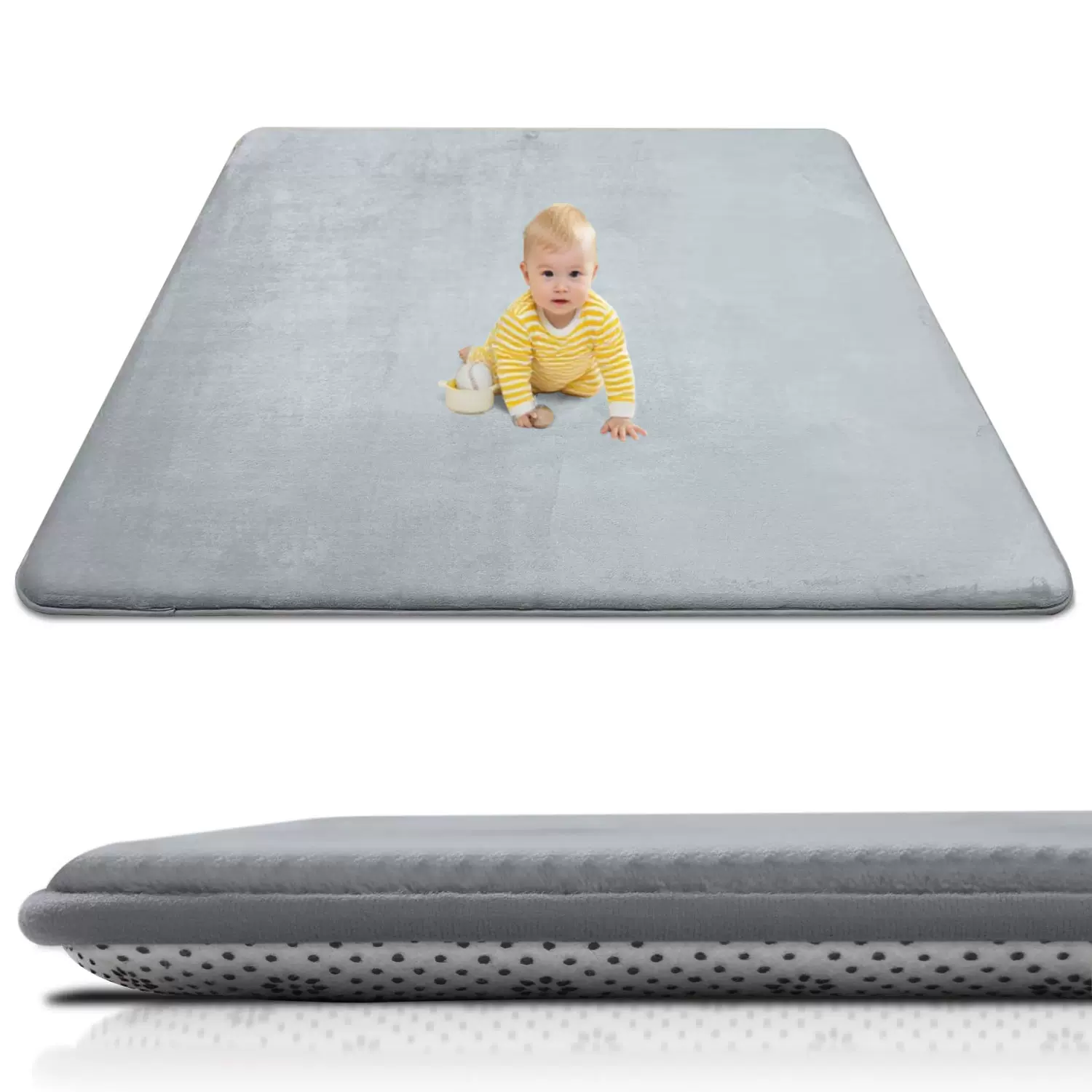 跨境亚马逊海绵地垫法兰绒儿童爬行垫游戏防摔多功能加厚地铺睡垫