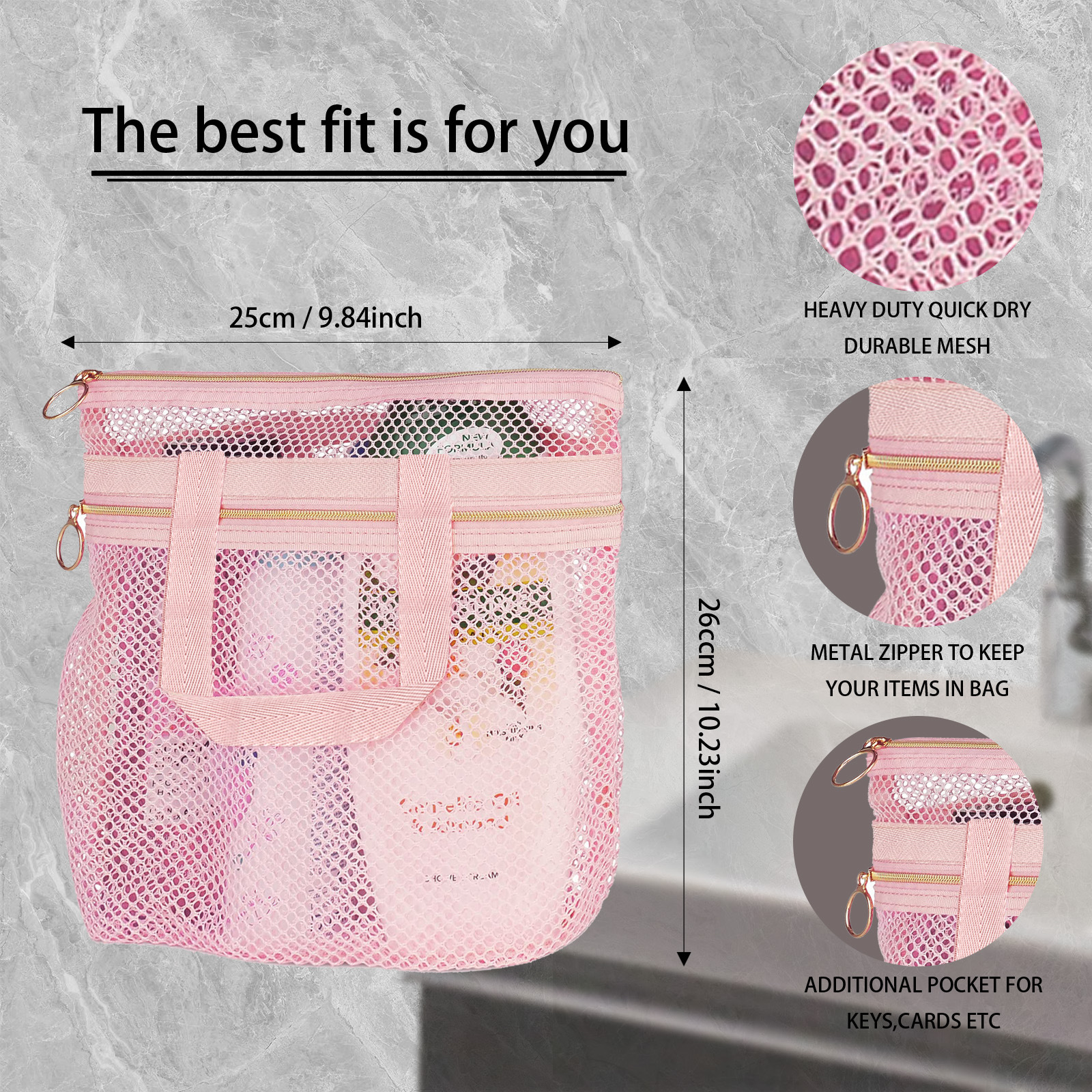 Amazon Transparent Beach Bag Shower Bag Transparent Mesh Makeup Travel Toiletry Bag Shoulder Bag