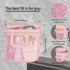 Amazon Transparent Beach Bag Shower Bag Transparent Mesh Makeup Travel Toiletry Bag Shoulder Bag