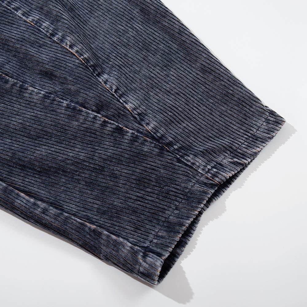 Corduroy Casual Men's Trendy Brand Elastic Waist Deconstructed Patchwork Design Wide-Leg Straight Long Pants_voghion.com