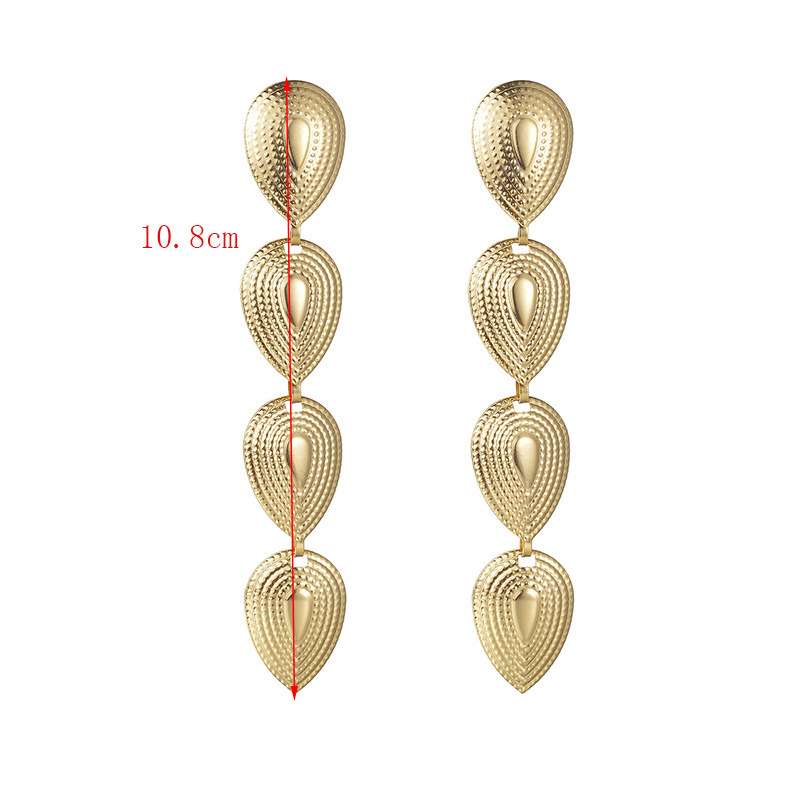 22g Weight PVD Coated Gold Plating Process 304 Stainless Steel Ear Needle Material 1 Pair Simple Style Water Droplets Stainless Steel Drop Earrings
