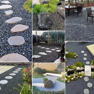 25kg Courtyard Paving Stones Black Gravel Dark Gray Garden Landscaping Crushed Stones Japanese Dry Landscape Black Rice Stones