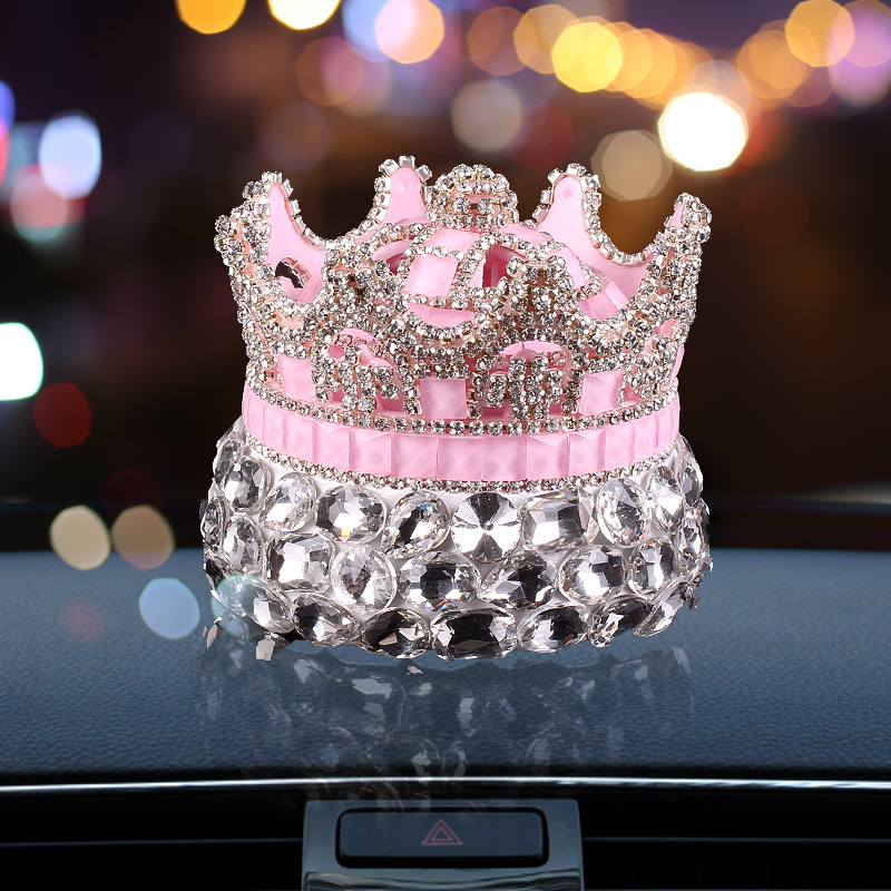 Diamond Crown Car Perfume Sleeve Accessories for Women Accessories for Cars Fragrance Glass Fresh