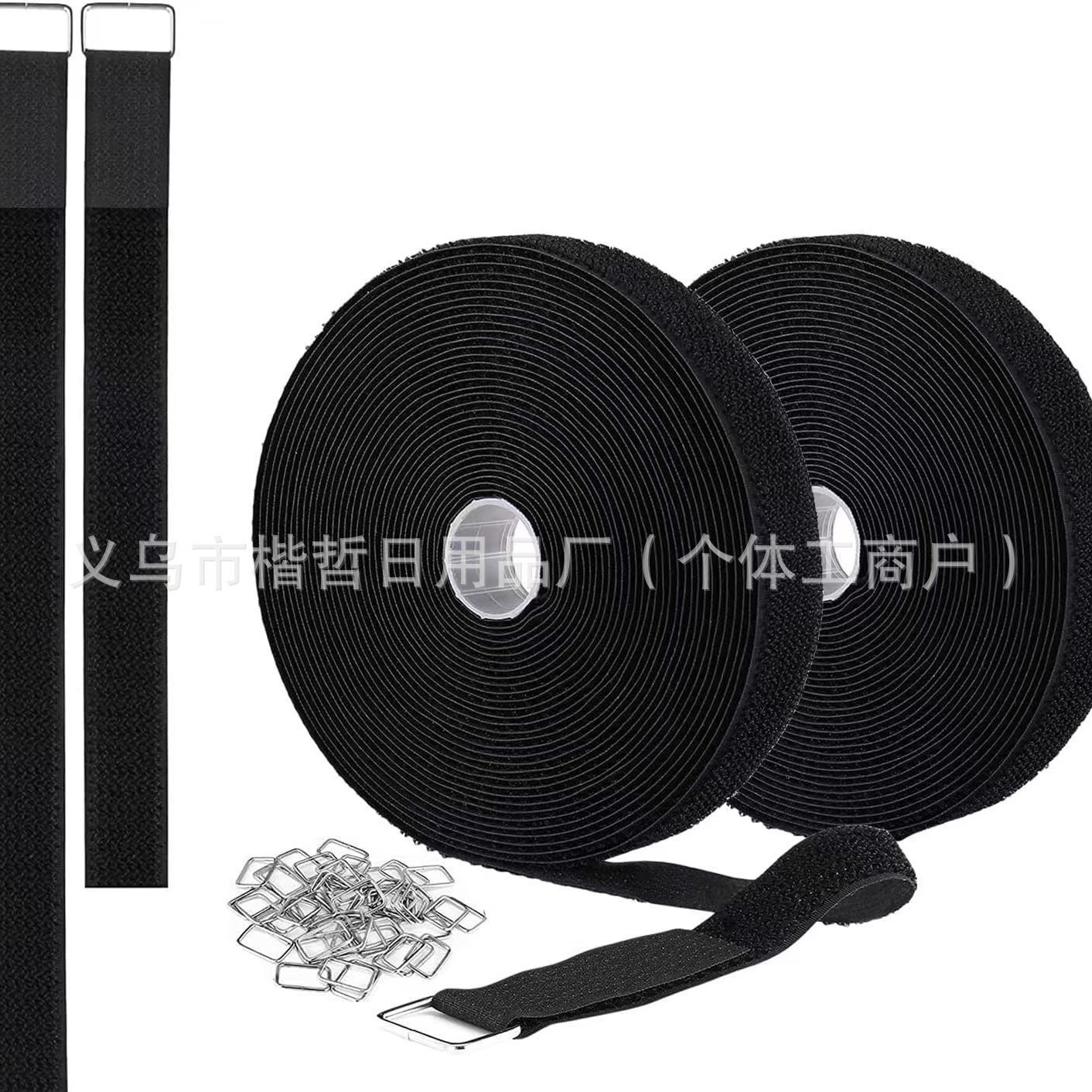 跨境电缆扎带 可裁剪长度尼伦束带 可调节紧固环带收纳捆绑带