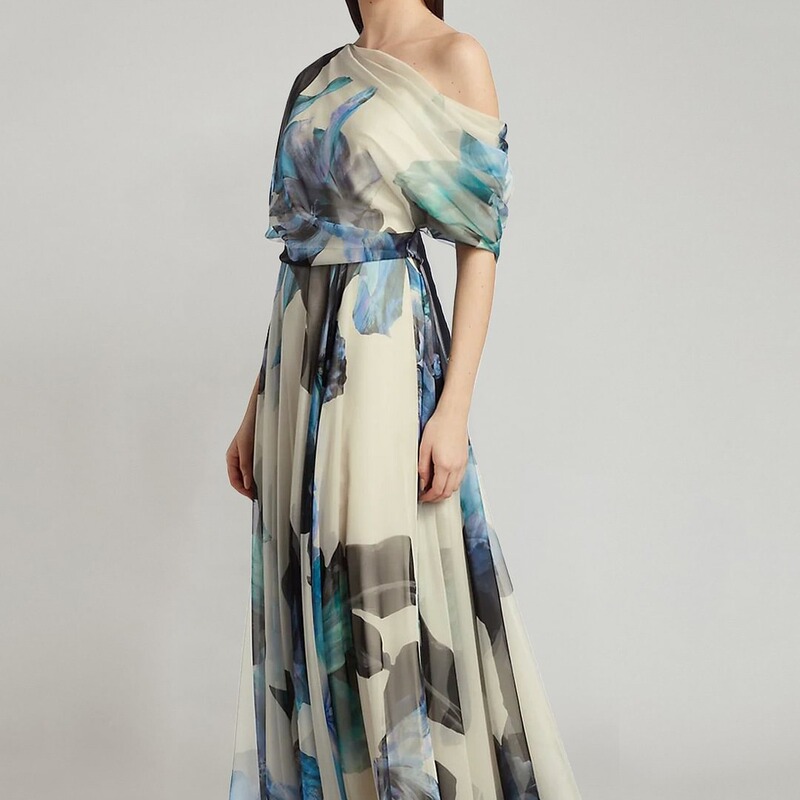 2025 Cross-Border Summer New European and American Bohemian Resort Style Strappy Lolita Large Hem Skirt Printed Dress