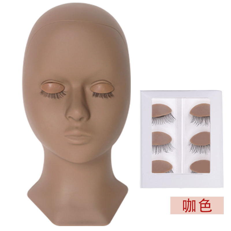 Molde de cabeza de entrenamiento con pestañas cabeza desmontable molde injerto pestañas reemplazable párpado práctica cabeza modelo pestañas cabeza