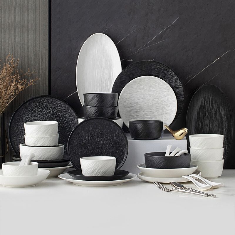 Ceramic Creative New Light Luxury Household Rice Bowl Soup Bowl Japanese Breakfast Dessert High-End Tableware High-Value Noodle Bowl