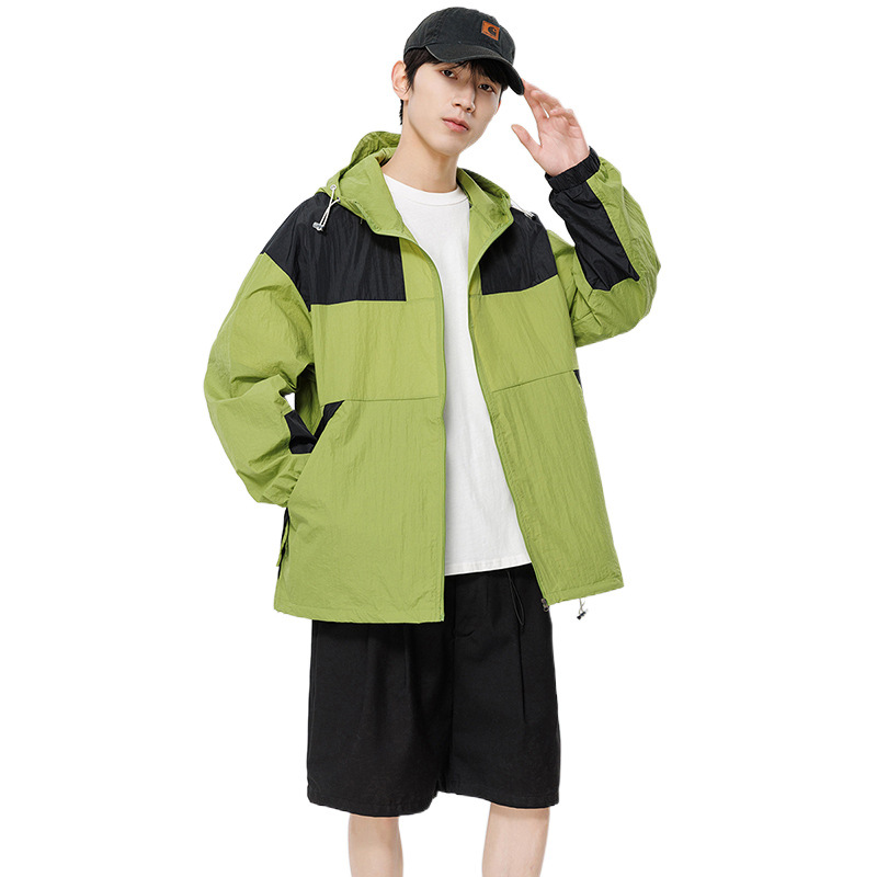 Una pieza de ropa de protección solar de montaña de Daifa mujer de verano nuevo anti-UV manga larga chaqueta con capuchón ligera para hombre 8039