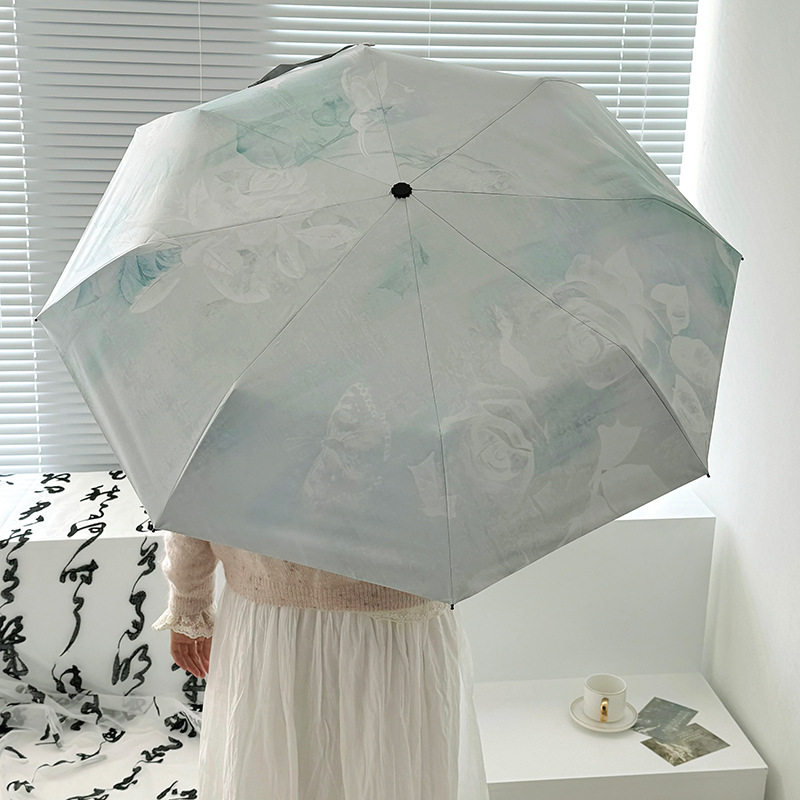 Summer Fresh Folding Umbrella Professional Sun Protection UV Shielding Rain and Sun Dual-Purpose Automatic Women's Sun Umbrella