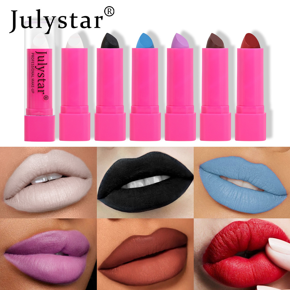 Makeup Halloween Colorless Non stick Cup Black Monochrome Natural and Long lasting Matte Lipstick_voghion.com