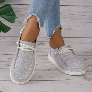 Внешняя торговля Весна и лето Новые лодочки Star 2023 Женская Удобная Повседневная парусиновая обувь больших размеров Женская обувь на плоской подошве в наличии