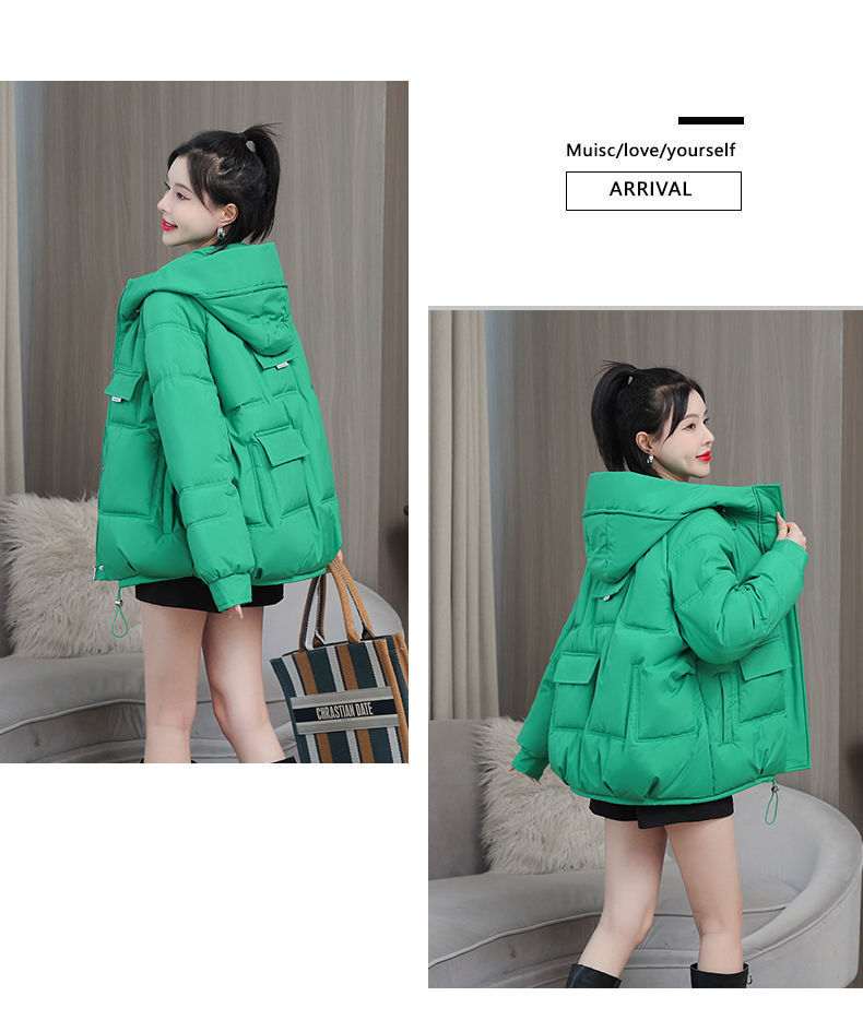 E3139 720K ÁO KHOÁC NỮ HUARYVE ÁO KHOÁC BÔNG MÙA XUÂN THU ĐÔNG PHONG CÁCH HÀN QUỐC DÀY ẤM THỜI TRANG NỮ VẢI BÔNG G02 SẢN PHẨM MỚI