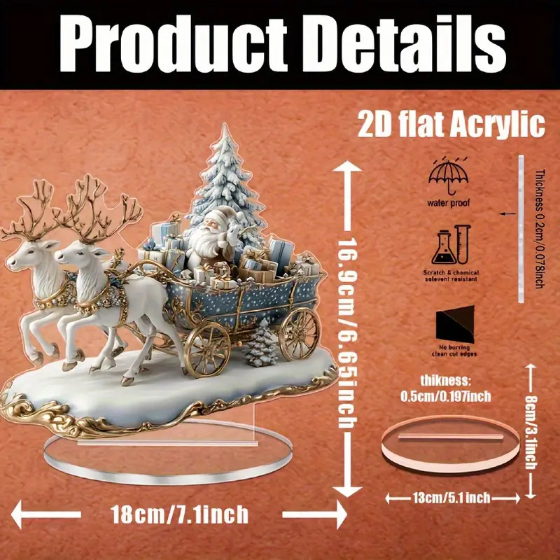 Explosiones transfronterizas acrílicas de Navidad chimenea de Navidad regalos de medias colgantes de Navidad muñeco de nieve ciervo adornos de decoración image 7