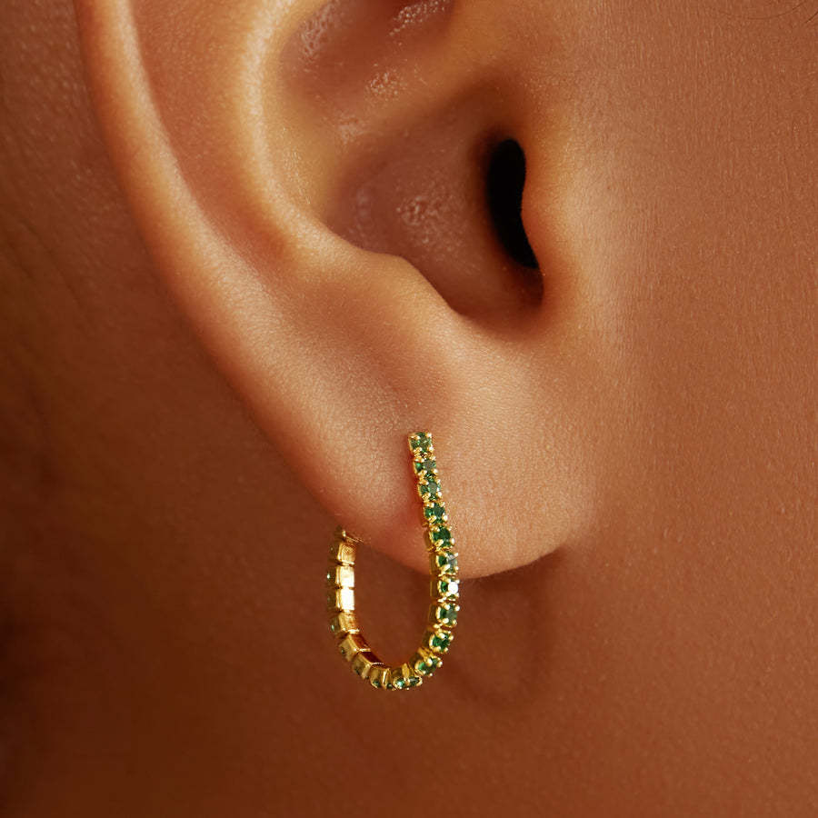 Simple Style U Shape Copper Plating Zircon Earrings 1 Pair