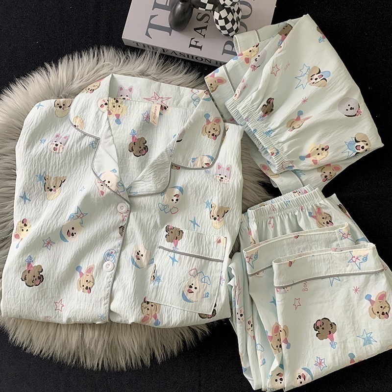 Cloud Cotton-9906# Star Puppy Three-piece Set