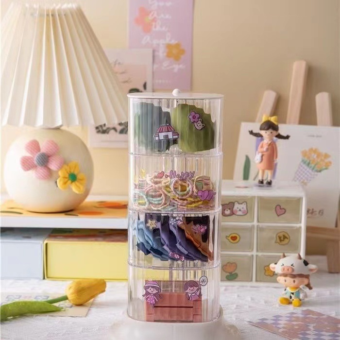 Joyería caja de almacenamiento joyería horquilla luz lujo almacenamiento dormitorio a prueba de polvo escritorio transparente almacenamiento organizador caja