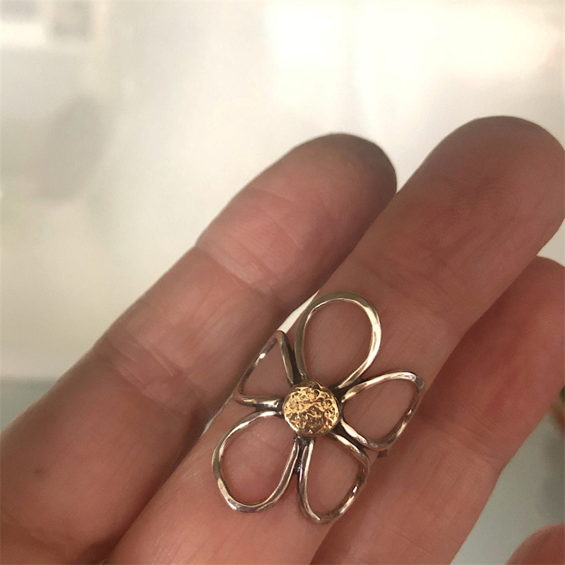 1 Piece Simple Style Flower Copper Plating Open Ring display picture 1