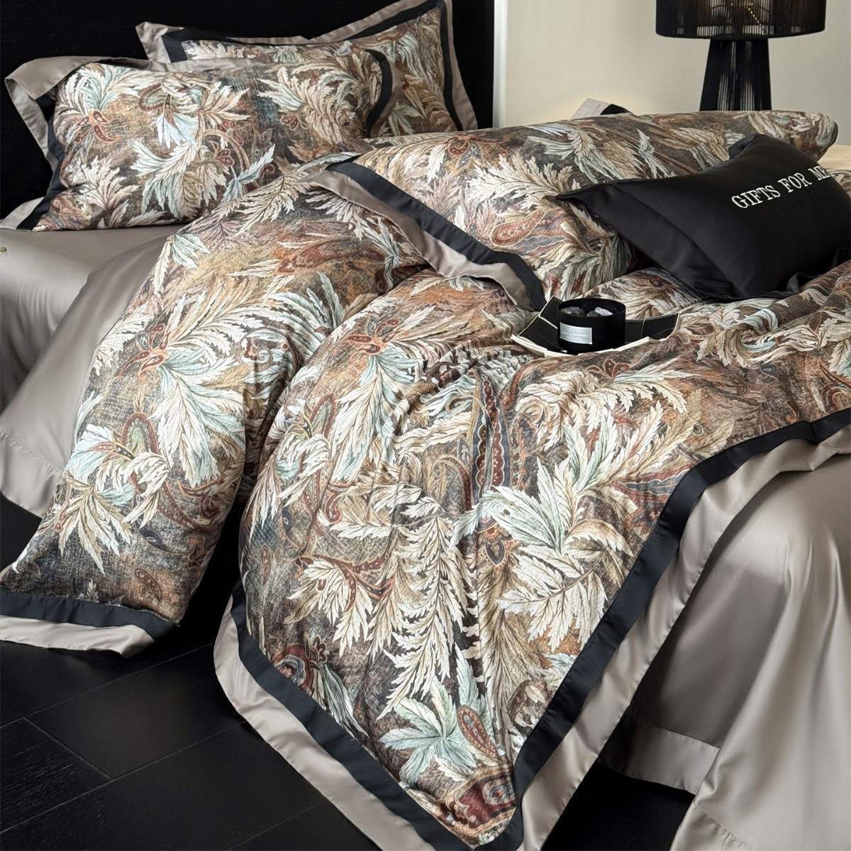 American Retro Style Digital Print Ultra-Soft Sleepwear-Grade Bedding Pure Cotton Long-Staple Cotton Four-Piece Set Home Textiles 12