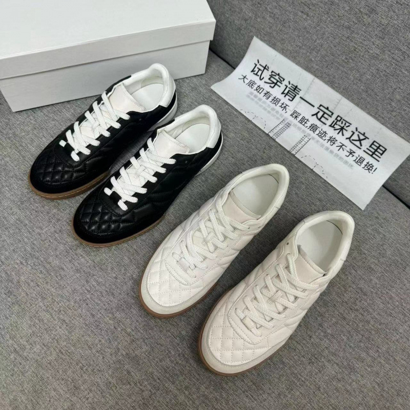 Yang Mi-Style Quilted Tennis Shoes for Women, 2024 New Genuine Leather Lace-Up Casual Shoes Versatile