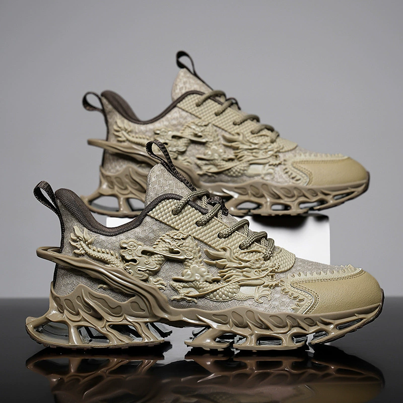 Амортизирующие высокие ножи дышащие 2025 новый Гуанчжоу трансграничный рельеф kpu резной дракон высокочастотные кроссовки