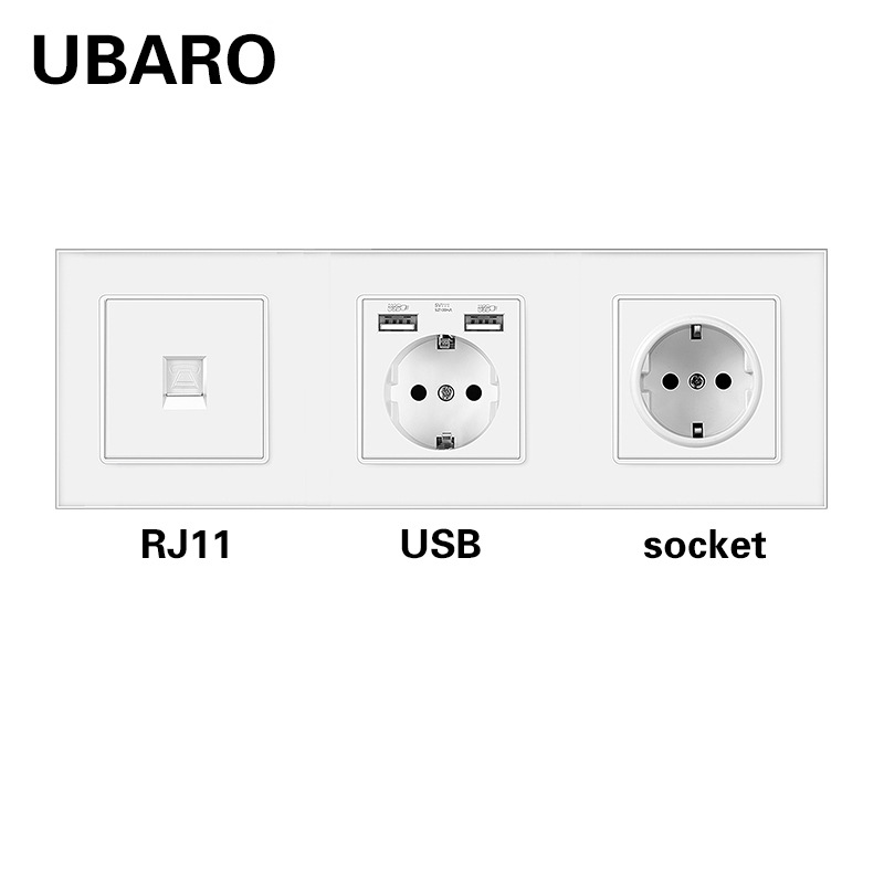 258 전화-USB 소켓-흰색
