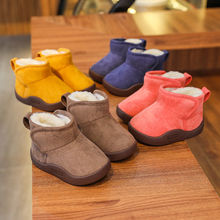 冬季加絨寶寶學步鞋1-2一3歲4軟底防滑男女嬰兒棉鞋小童雪地靴子5