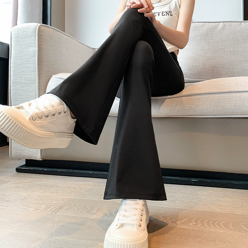 Брюки «акула» с микро-расклешенными штанинами, новые весенние расклешенные леггинсы большого размера с высокой талией, женская верхняя одежда, брюки для йоги, удлиненные солнцезащитные брюки для йоги