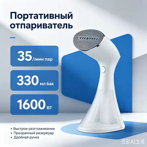 New handheld steam brush with customizable water tank, 330ml capacity, 1600W power
