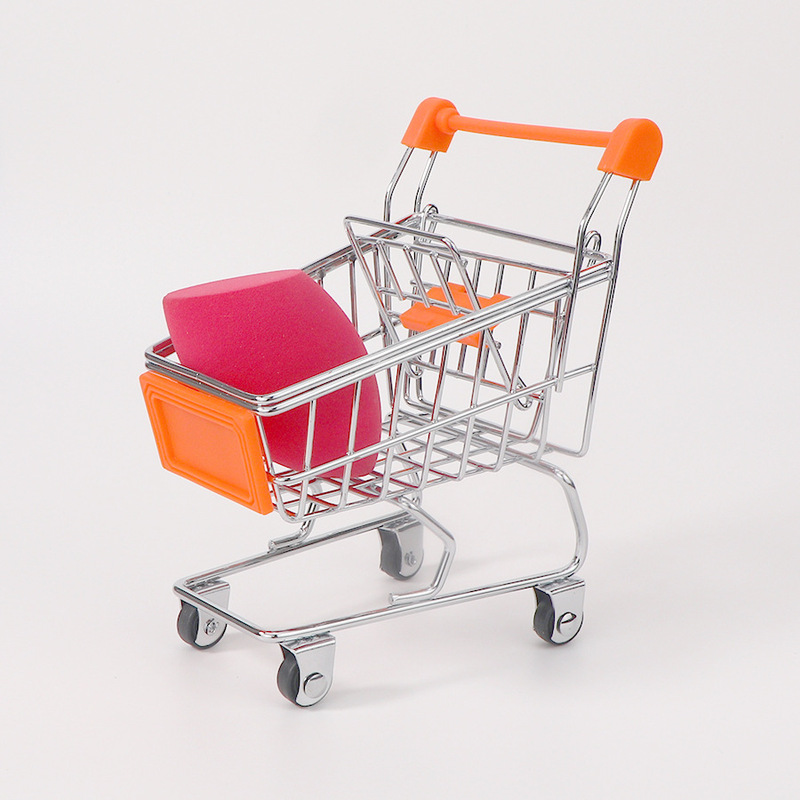 Mini Parts Small Items Metal Supermarket Shopping Cart Trolley Shopping Basket Iron Simulation Exquisite Children's Storage
