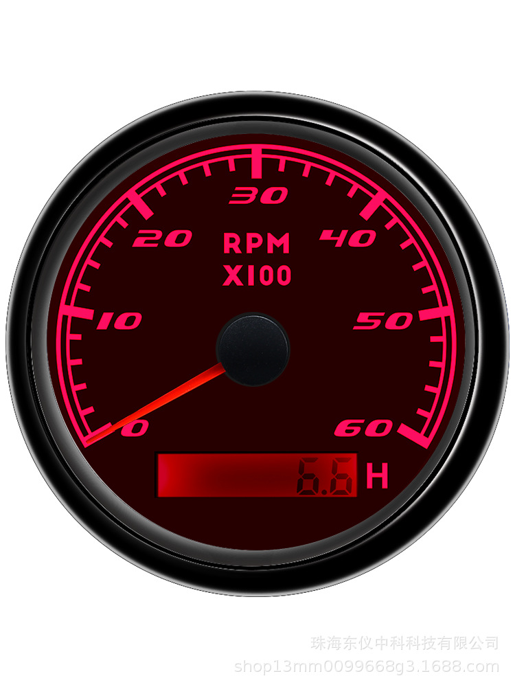 Cross-Border Hot-Selling 85mm Tachometer with Colorful Backlight for Generator Sets, Engines, and Engineering Vehicles, Colorful Lighting Effect Instrument
