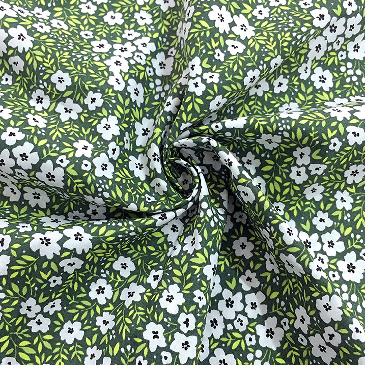 Fabricante al por mayor transpirable trenzado elástico impresión de algodón spandex vestido de tela