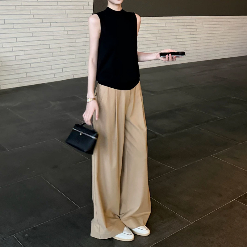 Yuppie Old Money | Raff Aesthetics 2.0 Tailored Fit Minimalist Retro Khaki Pants Casual Straight-Leg Pants Slimming Women's Pants