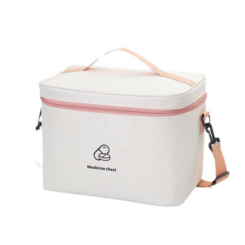 Bolsa de almacenamiento de medicamentos de doble capa de gran capacidad para viajes de negocios paquete de primeros auxilios casero paquete de medicina de emergencia paquete médico de prevención de epidemias