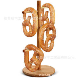 竹制椒盐脆饼架可拆卸桌面马克杯架厨房摆台式椒盐脆饼多层收纳架