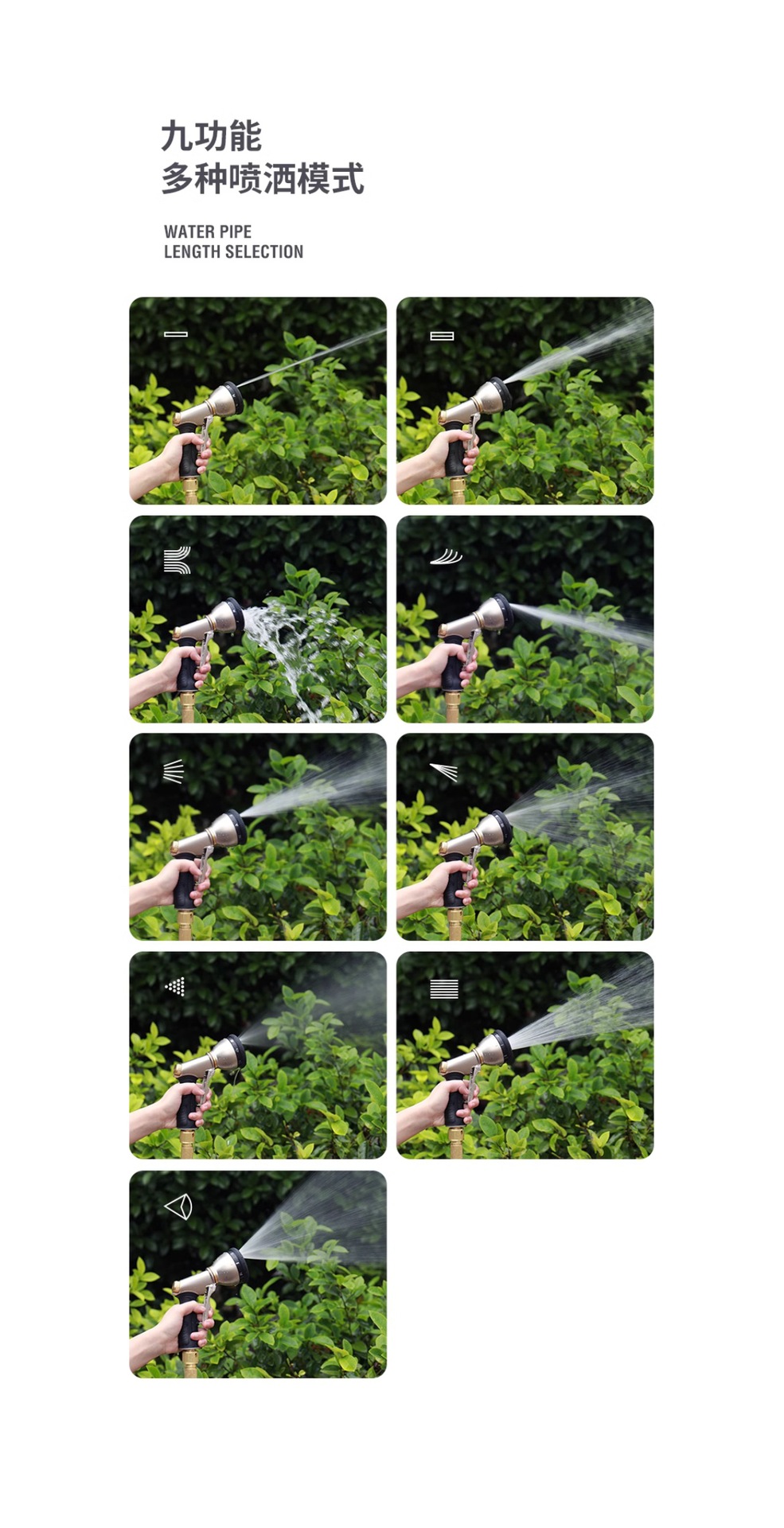 High-pressure car washing machine cleaning water gun head household car washing water spray head artifact tool tap water big silver