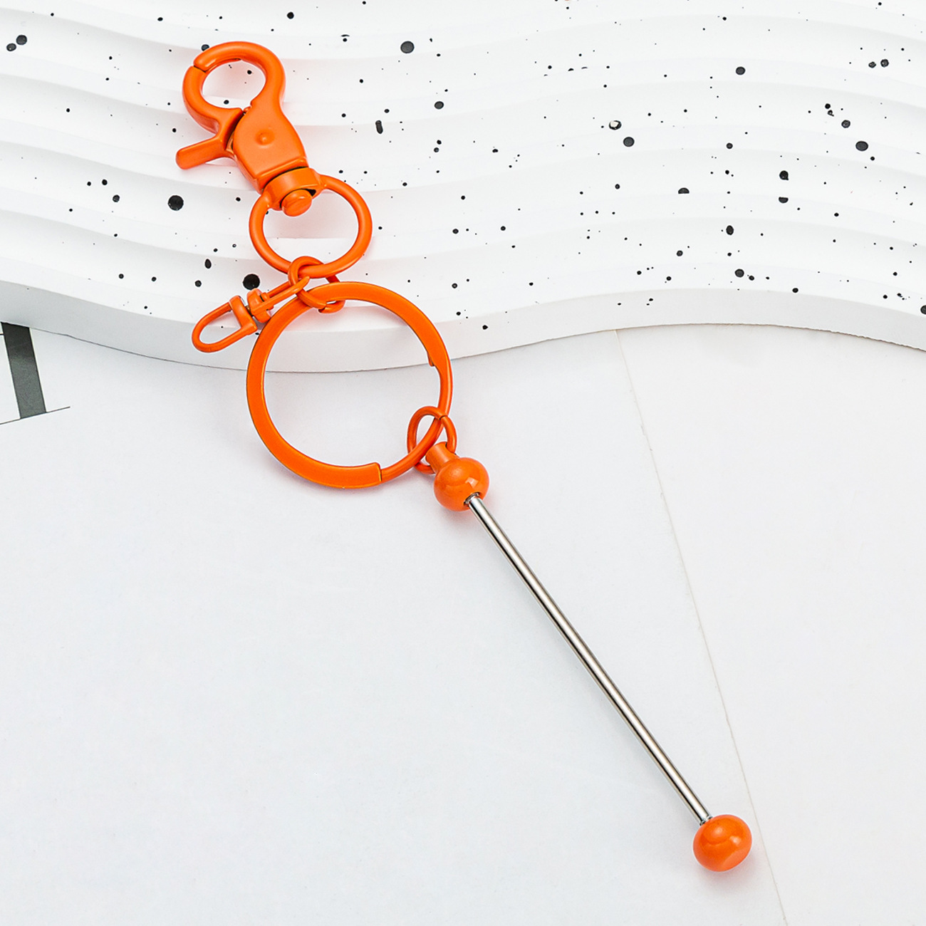 Llavero con cuentas de metal de personalidad creativa, llavero degradado multicolor al por mayor, colgante de joyería de red simple